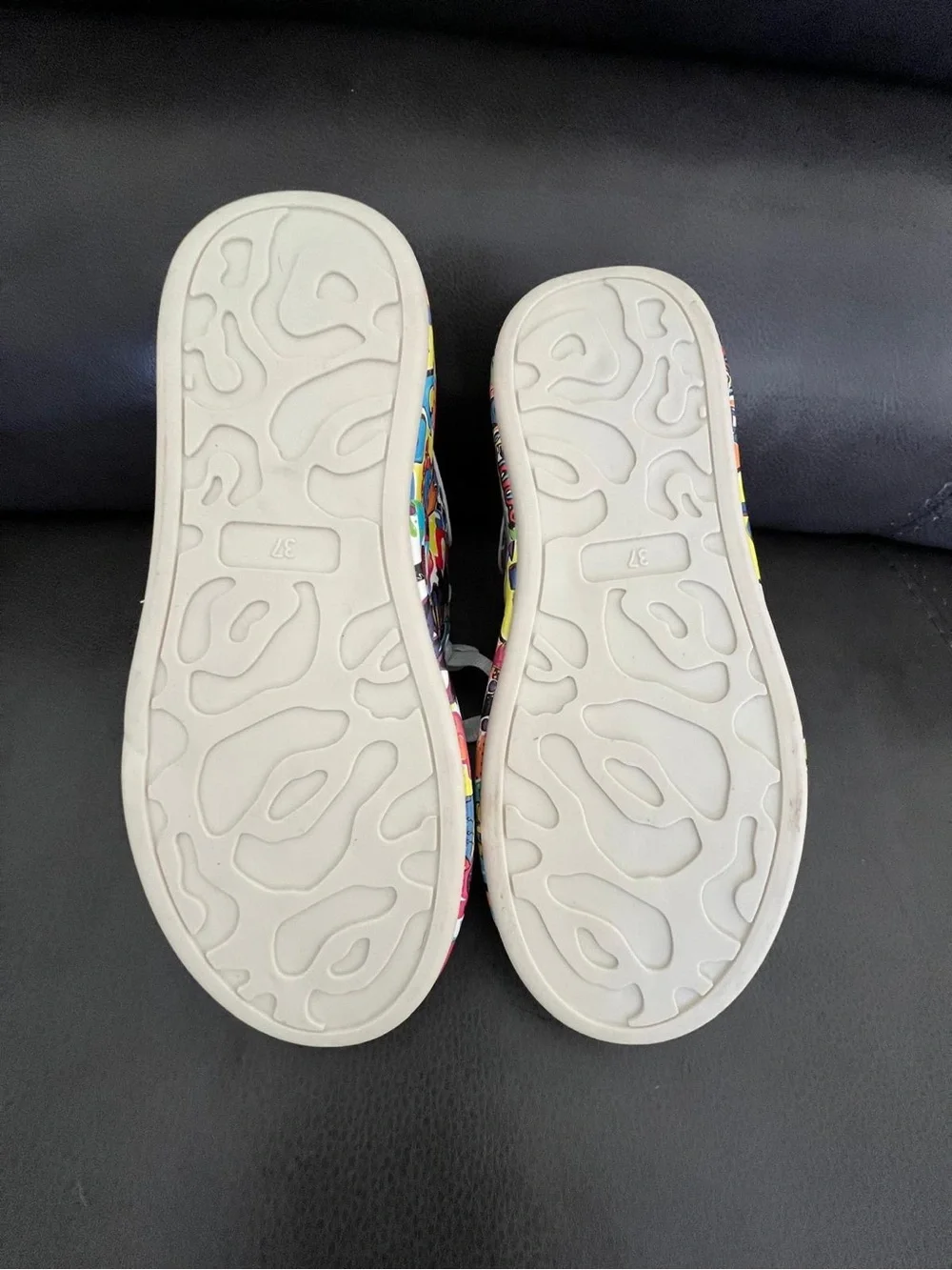 Unisex Colorful Graffiti High-Top Sneakers - White Laces